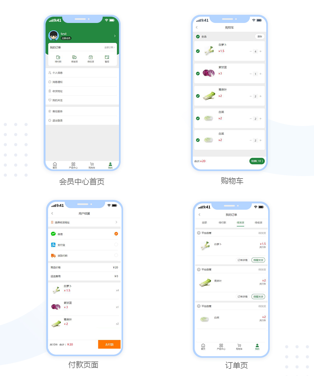 响应式生鲜瓜果蔬菜商城网站模板(图2) 响应式生鲜瓜果蔬菜商城网站模板(图2)
